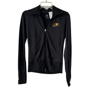 Nike Sportswear Black Rainbow Logo Zip Up Track Jacket Women’s Medium